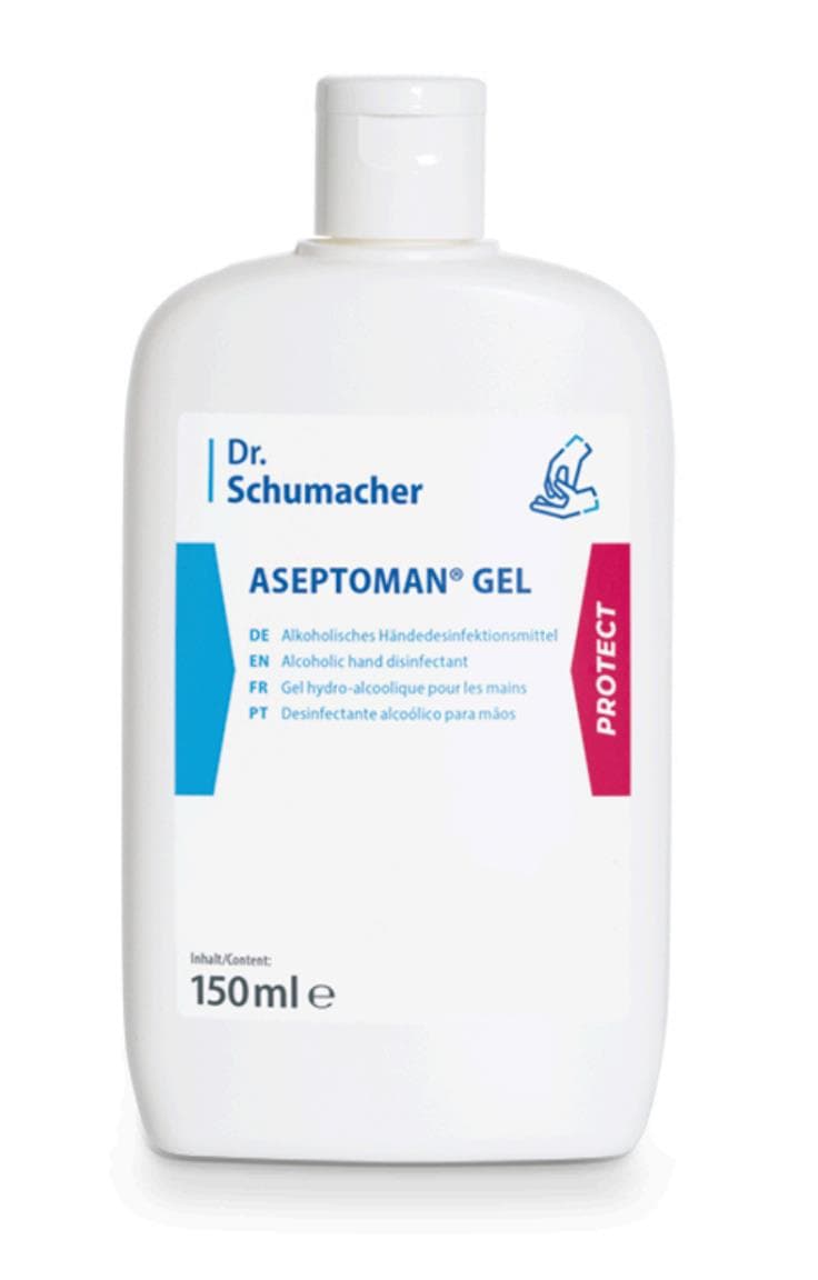 Gel désinfectant pour les mains Aseptoman, flacon de 150 ml