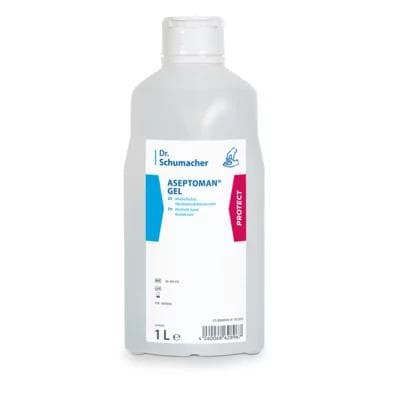 Gel désinfectant pour les mains Aseptoman à base d'alcool, sans parfum, doux pour la peau