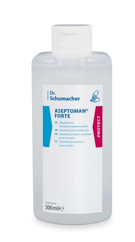 Désinfectant pour les mains Aseptoman Forte, 500 ml, doux pour la peau, sans parfum