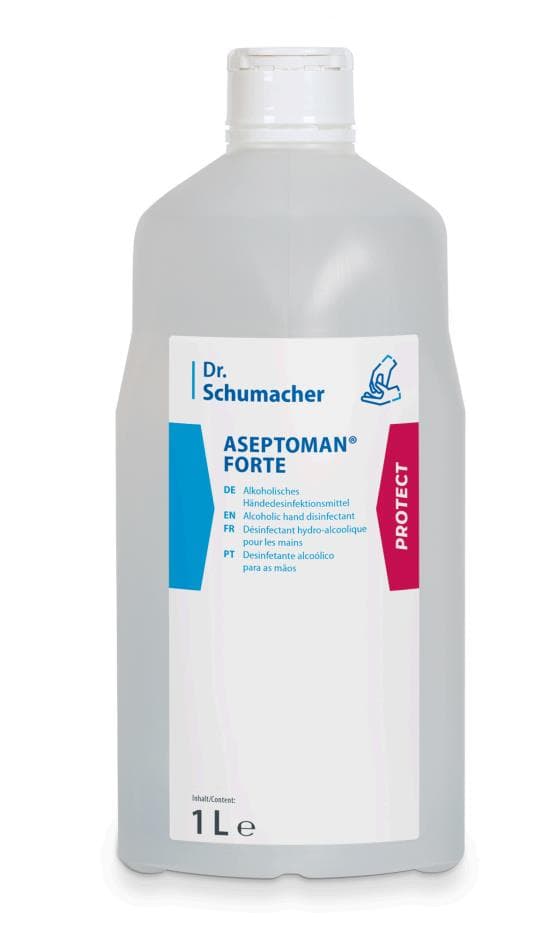 Désinfectant pour les mains Aseptoman Forte, 1000 ml, doux pour la peau, sans parfum