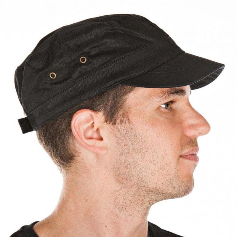 Berretto in cotone, "Army Caps", nero, regolabile individualmente.