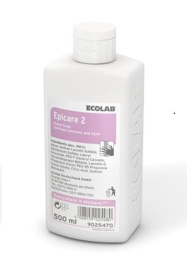 Lozione detergente Epicare 2, 500 ml, senza profumo e coloranti, pH: 4,8 - 5,2