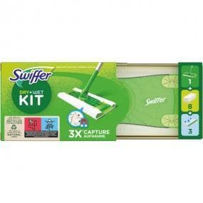 Kit di base per pulizia asciutta e bagnata, stick per pavimenti, 8 salviette asciutte e 3 salviette umidificate