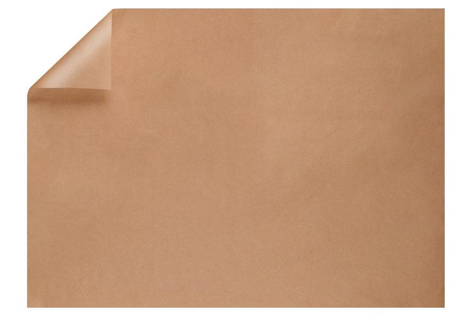 Papier de soie 37,5 x 50 cm, 22 g/m² marron naturel, lisse d'un côté.
