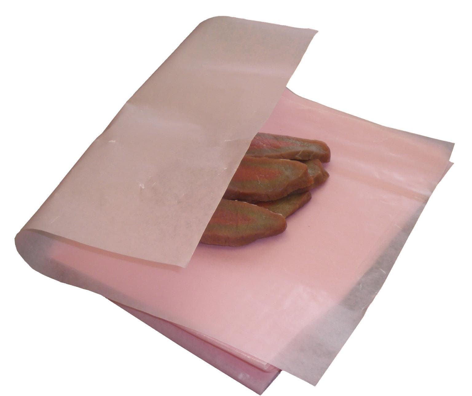 Rouleau de viande rose 70 x 100 cm environ 55 g/m², paraffiné des deux côtés