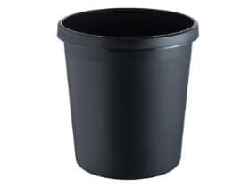 Cestino per la carta Helit, nero, plastica, 30 litri, altezza 41 cm, Ø 35 cm