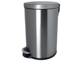 Poubelle à pédale en acier inoxydable, 5 litres, hauteur 285 mm, Ø 200 mm