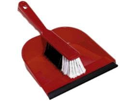 Set scopa Siena, rosso, composto da scopa a mano e paletta 37 x 21,5 cm