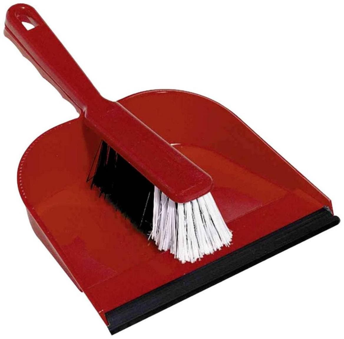 Set scopa Siena, rosso, composto da scopa a mano e paletta 37 x 21,5 cm
