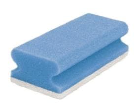 Éponges tampons en mousse PU 14,0 x 7,0 x 4,5 cm, bleu/blanc, avec