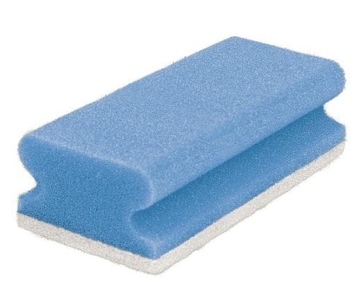 Éponges tampons en mousse PU 14,0 x 7,0 x 4,5 cm, bleu/blanc, avec
