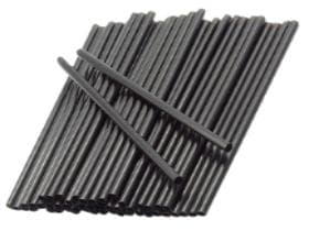 Pailles droites en bioplastique, ø 7 mm, longueur 210 mm, couleur noire