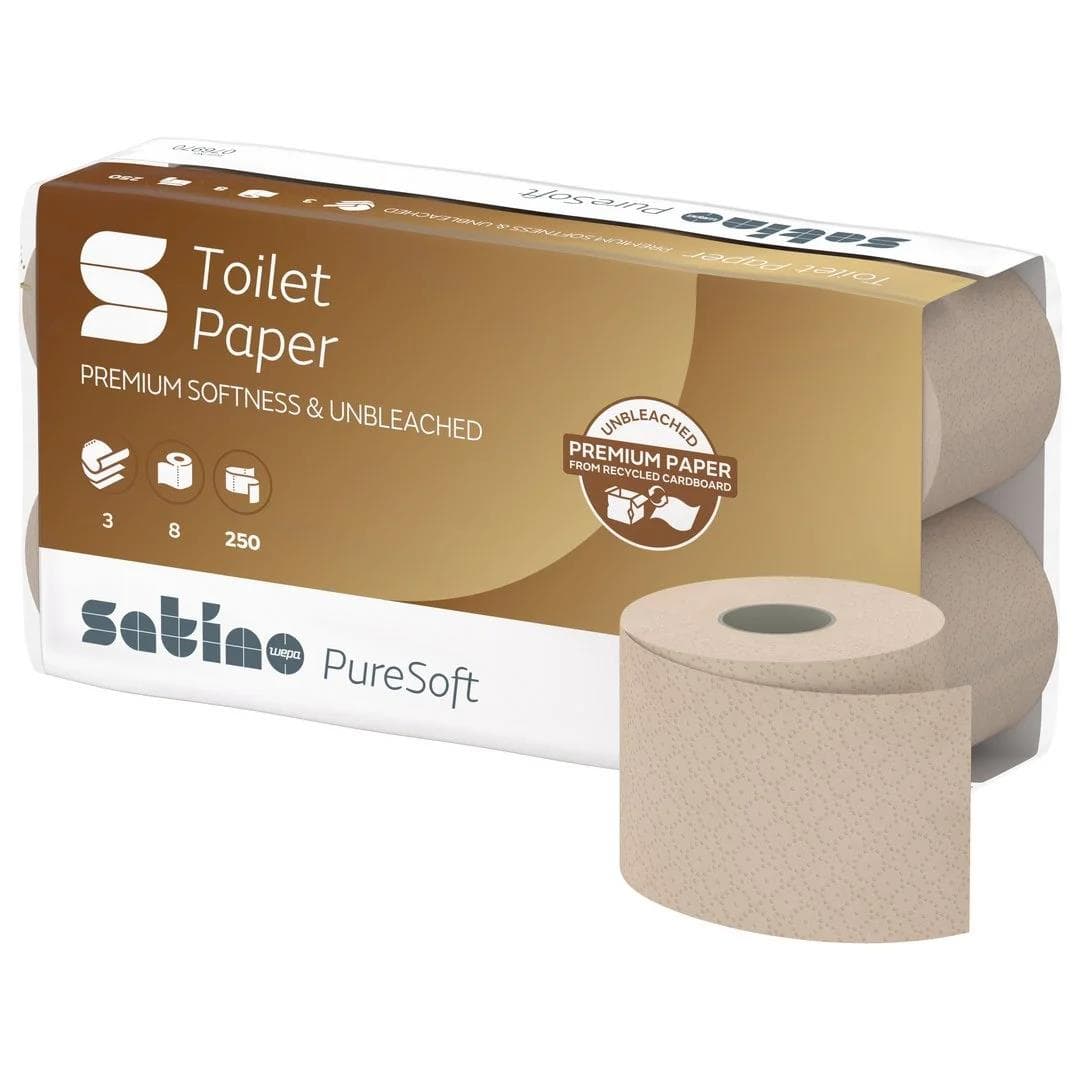Carta igienica Satino PureSoft 3 veli beige, 250 fogli, extra morbida