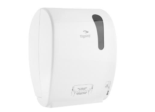 Distributeur d'essuie-mains en rouleau Tapira, blanc, H : 405 x L : 320 x P : 224 mm, Autocut