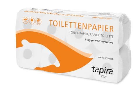 WC-Papier TAPIRA Plus, Zellstoff 2-lagig, hochweiss, 250 Blatt