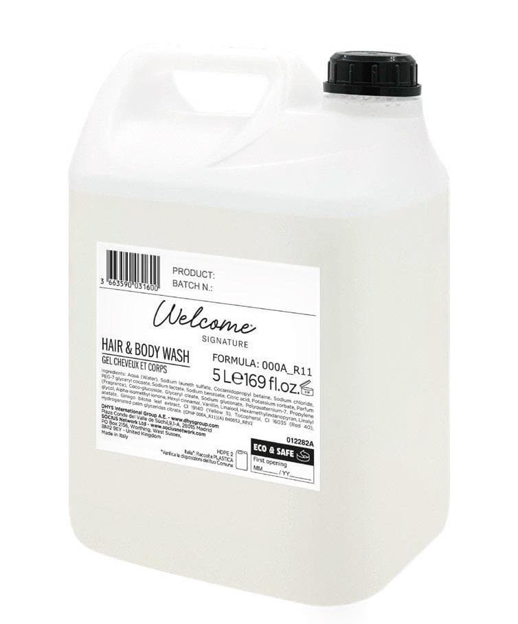 Gel douche corps et cheveux Welcome, 5 L, aux extraits de ginkgo et de biloba