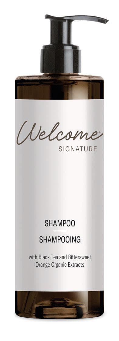 Shampooing capillaire Welcome, 380 ml aux extraits biologiques, flacon pompe