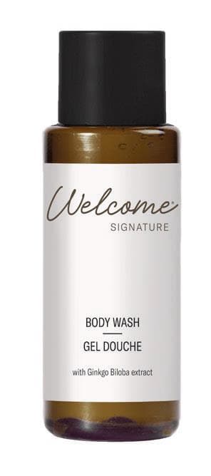 Welcome Body Wash, 30 ml, con estratto di Ginkgo Biloba, trasparente