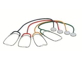 Stetoscopio a testa piatta, giallo, testa in lega di zinco-alluminio, auricolare in PE