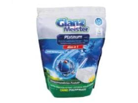 Compresse per lavastoviglie GlanzMeister Platinum con EU-Ecolabel, senza fosfati.