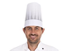 Toques de chef européennes « extra class », en polaire viscose, extra blanc, hauteur 22 cm