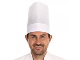 Toques de chef européennes « extra class », en polaire viscose, extra blanc, hauteur 21 cm