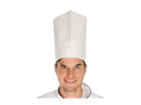 Toque de chef « variable », papier crépon spécial, légère, hauteur 22 cm, blanche