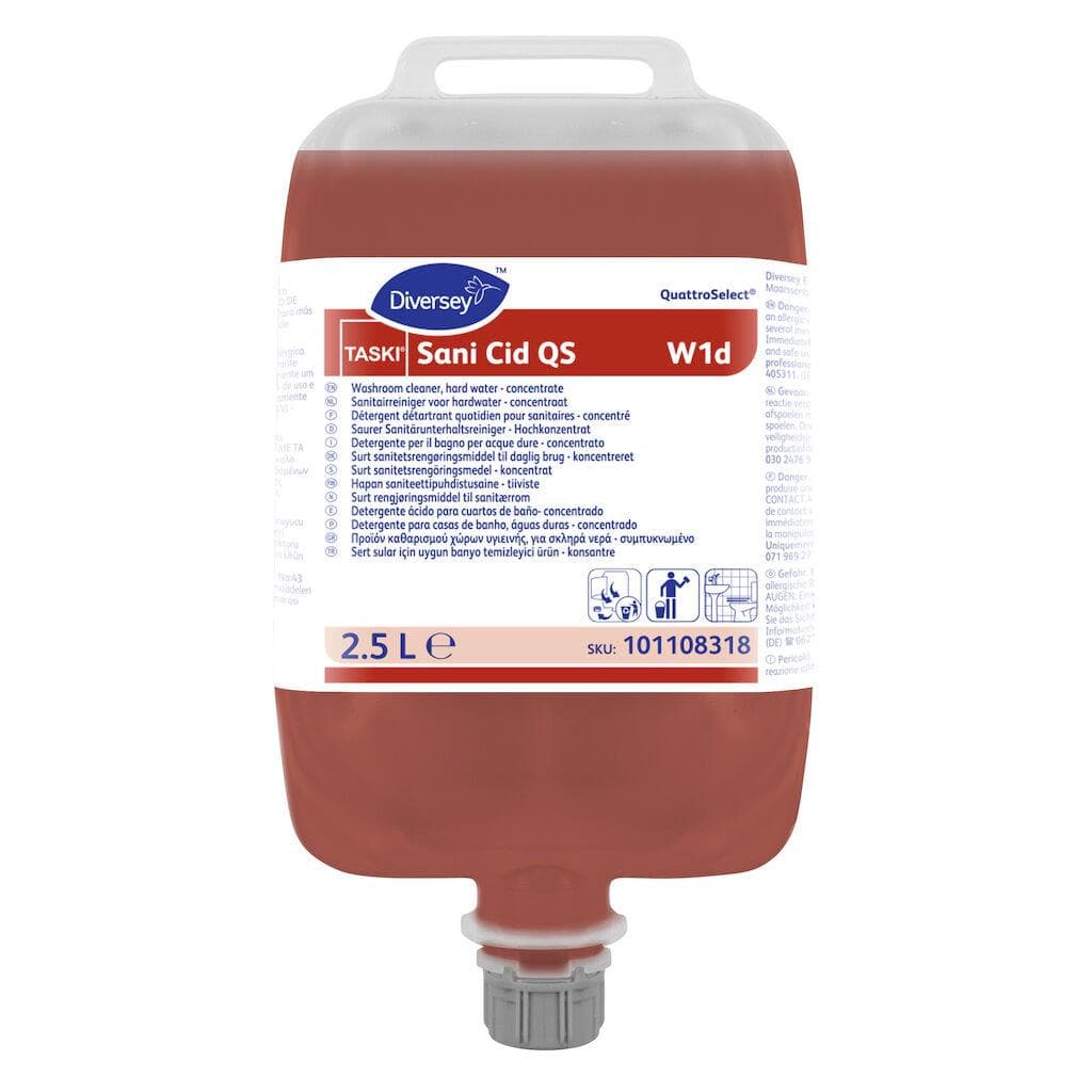 Detergente per la manutenzione dei sanitari TASKI Sani Cid QS W1d, 2 sacchetti da 2,5 l
