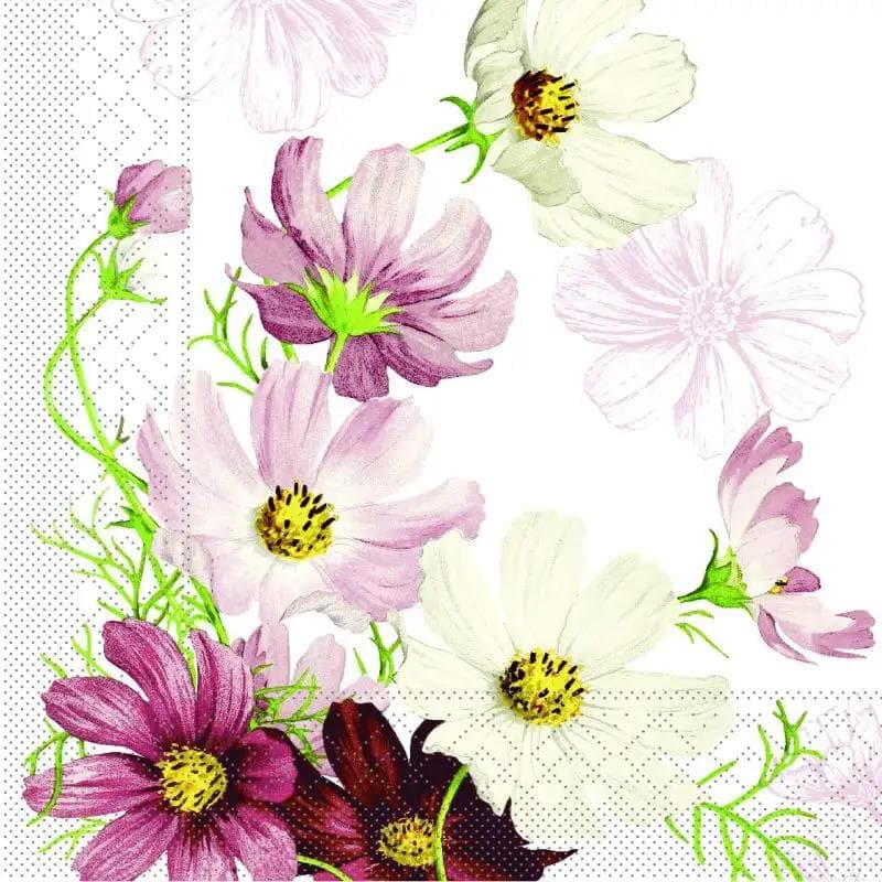 Tovaglioli in tessuto 3 veli, 40 x 40 cm, piegati 1/4, Cosmea
