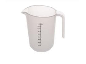 Verre gradué 0,25 litre, PP, transparent PP translucide blanc ; avec échelle en litres