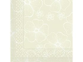 Tovaglioli in tessuto 3 veli, 33 x 33 cm, piegati 1/4, Nicole beige