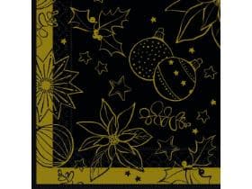 Servietten Tissue 3-lagig, 33 x 33 cm, 1/4 Falz, MILAN schwarz