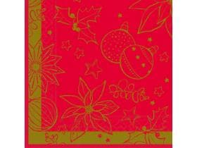 Servietten Tissue 3-lagig, 40 x 40 cm, 1/4 Falz, MILAN rot