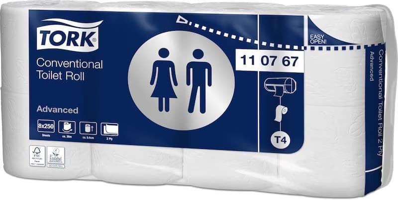 WC-Papier Tork Advanced (T4) hochweiss, 250 Coupons (9.4 x 12 cm)