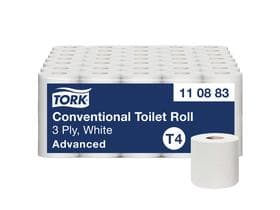Papier toilette Tork Advanced (T4), 3 plis blanc, 250 coupons (9,4 x 12 cm)