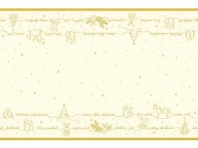 Chemin de table Airlaid, 40 cm x 24 m, "Ravin" champagne-doré