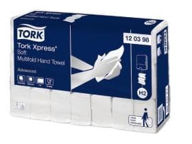 Asciugamani pieghevoli Tork Advanced Multifold Xpress, H2, TAD/Tissue bianco brillante, 2 strati.