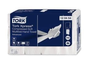 Asciugamani pieghevoli Tork Xpress® morbidi, compressi, a più strati, bianchi.