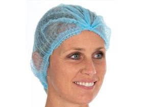 Cagoules à clipser Légères, bleues, en tissu non tissé PP, 14 gm2, ø 55 cm