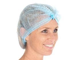 Cagoules à clipser bleues, en tissu non tissé PP, ø 50 cm, détectables