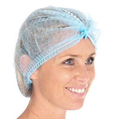 Cagoules à clipser bleues, en tissu non tissé PP, ø 50 cm, détectables