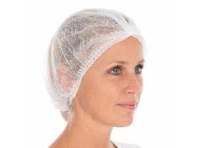 Capot de coupe Eco, en non-tissé PP, blanc, léger, ø 50 cm, bande élastique sans latex