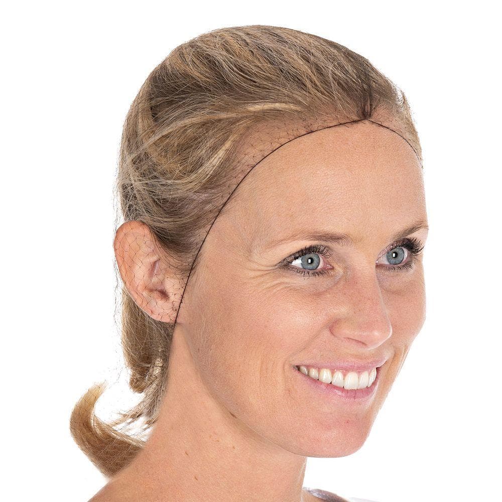Filets à cheveux, en polyamide/nylon, marron, ø 62 cm, grosse maille, élastique