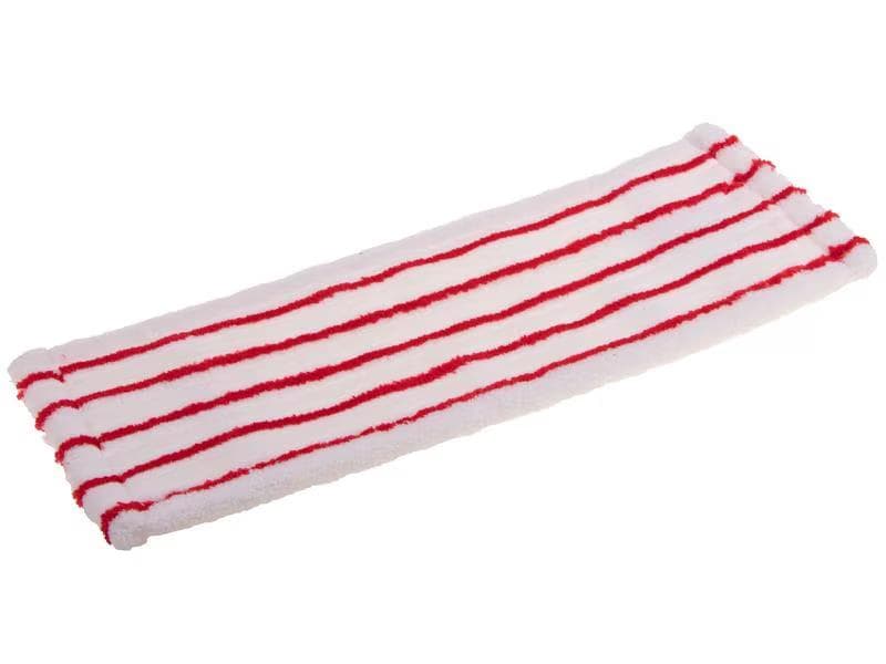 Tasca per mocio a strappo Ridge, 40 cm, fibra morbida in microfibra, a righe rosse.