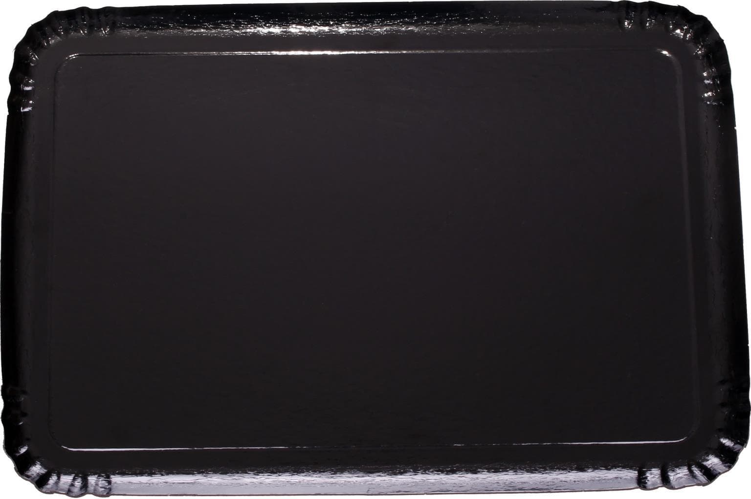 Assiettes de service noires 14 x 19 cm carrées unilatérales revêtues de noir