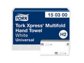 Asciugamani pieghevoli Tork Xpress Universal, H2, in tissue a 2 strati, 34 x 19,6 cm.