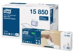 Tovaglioli dispenser Tork Premium Interfold 2 veli, 21,6 x 16,5 cm, bianco brillante