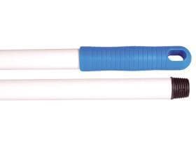 Maniglia igienica in fibra di vetro 150 cm, bianca con impugnatura blu, ø 23,5 mm, con filetto