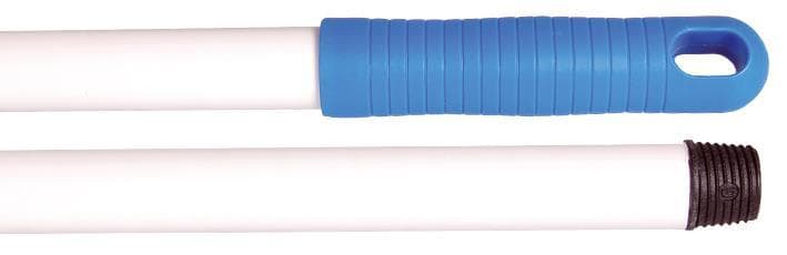 Maniglia igienica in fibra di vetro 150 cm, bianca con impugnatura blu, ø 23,5 mm, con filetto