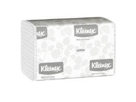 Asciugamani pieghevoli Kleenex, Multifold 23,5 x 23 cm, 2 strati, Airflex bianchi.